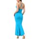 thumbnail image 3 of INSPIRE CHIC Women's V Neck Bodycon Maxi Dress Adjustable Spaghetti Strap Sleeveless Long Party Cocktail Dresses Blue XL, 3 of 6