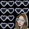 thumbnail image 3 of 120Pcs White LED Glasses Glow In The Dark Heart Shaped Light Up Sunglasses Glow Party Favor for Kids Adults Party Supplies, 3 of 9