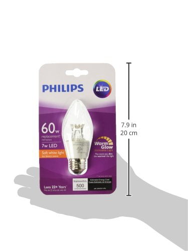 Blitz problem tung Philips 458620 Equivalent Dimmable F15 Decorative Candle LED Light Bulb  with Warm Glow Effect, 60W - Walmart.com