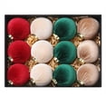 thumbnail image 2 of Loyerfyivos 12Pcs Velvet Christmas Hanging Balls Sets 3.14in Shatterproof Christmas Tree Ornaments Xmas Flocked Balls Bulbs for Holiday Wedding Party Christmas Tree Decoration, 2 of 5