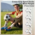 thumbnail image 7 of Hengguang 4 Pairs Cross Grip Soccer Socks for US 7-11, Anti Slip Socks, Sports Sock for Training, 7 of 7