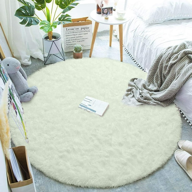 LOCHAS Luxury Round Fluffy Area Rugs for Bedroom Kids ...