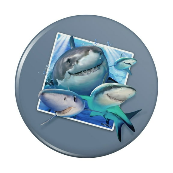 Sharks Ocean Selfie Picture Kitchen Refrigerator Locker Button Magnet