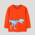 thumbnail image 2 of Toddler Boys Sweatshirts Essentials Hoodie Cute Girls Glow In The Dark Long Sleeve Dinosaur Cotton Kids Boys Clothing Pullover Fall Winter Casual Tops Orange 6(5-6 Years), 2 of 4