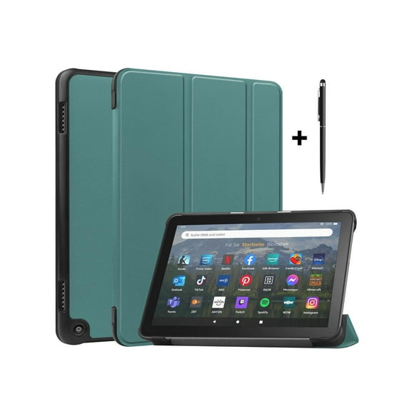 Case for Amazon Fire HD 8 and Fire HD 8 Plus (12th /10th Generation, 2022/2020 Release) 8" Tablet Ultra Lightweight Slim Shell Stand Cover with Stylus Pen