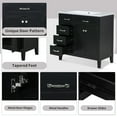 thumbnail image 3 of EUROCO 36" Bathroom Vanity without Sink, Bathroom Vanity Cabinet with Door and 5 Drawers, Solid Wood Frame, Black, 3 of 9