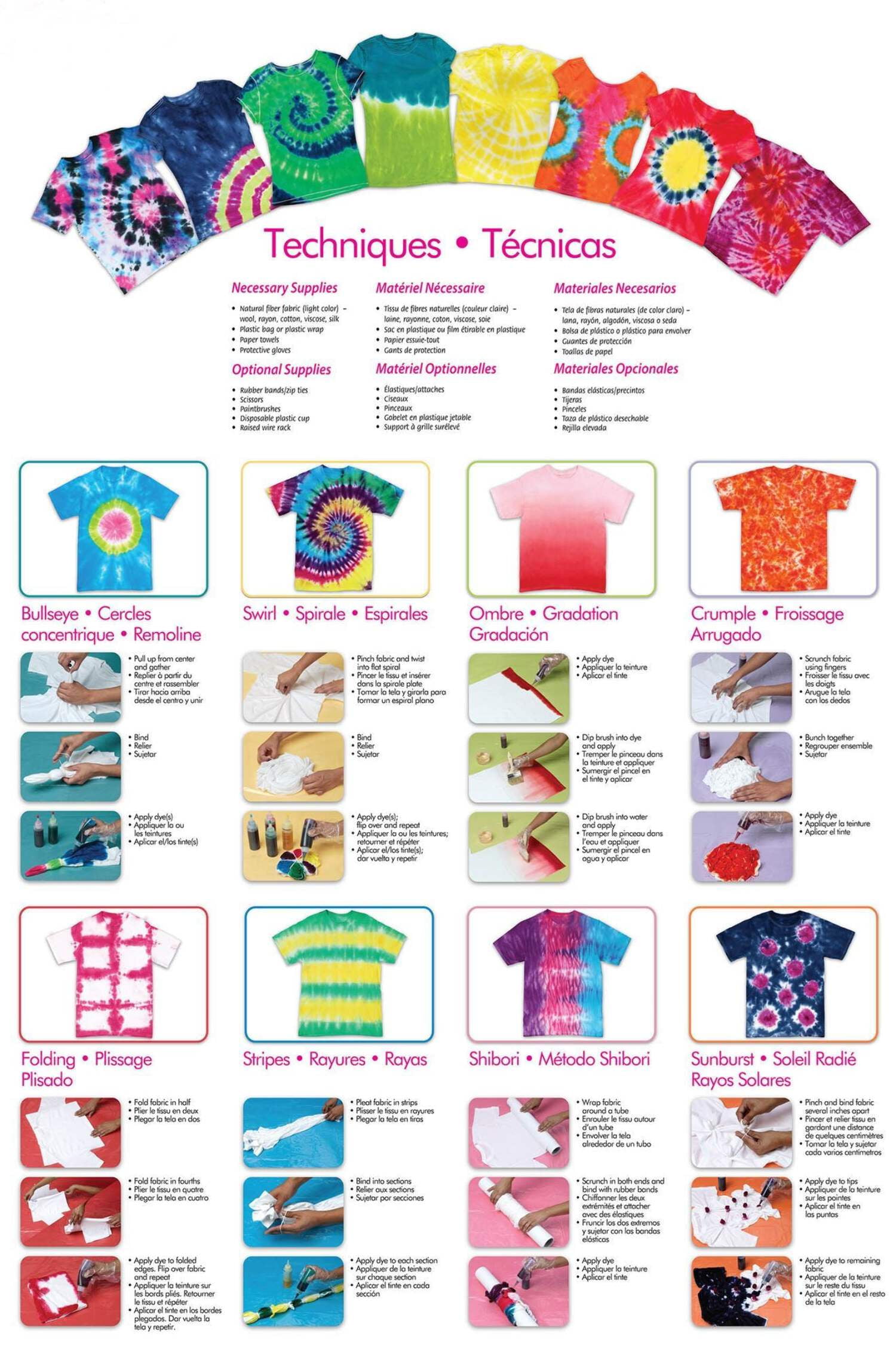 Tulip® One-Step 5-Color Rainbow Tie-Dye Kit®, Birthday, Basic Supplies, 1 Piece