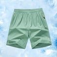thumbnail image 3 of WDDDD Men‘s Quick Dry Athletic Shorts Elastic Waist Zipper Pockets Hiking Gym Light Green M, 3 of 4