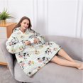 thumbnail image 5 of Oversized Wearable Blanket Hoodie,Colorful Cow Flower Pattern Sherpa Blanket Hoodie with Super Pockets,Super Warm Fuzzy Pullover for Women & Men, 5 of 6