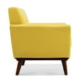 thumbnail image 3 of BELLEZE Isaiah Mid-Century Upholstered Fabric Accent Arm Chair Low-Back w/ Wooden Leg, Yellow, 3 of 6