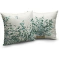 thumbnail image 2 of Eucalyptus Leaves Pillow Covers 18x18 Inch Sage Blue Green Leaf Butterfly Decorative Pillow Cases Set of 2 Spring Summer Mason Jar Floral Pillowcase Farmhouse Decor for Couch Sofa, 2 of 6