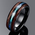 thumbnail image 2 of Anillos De Tungsteno De 8 Mm Para Hombres Y Mujeres Un Ajuste Cómodo Para Bodas Con Incrustaciones De Koa En El Centro, 2 of 3