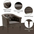 thumbnail image 2 of UIXE Chocolate Barrel Club Chair Set of 2 Modern Arm Accent Chair Comfy Faux Leather Upholstered Armchair, 2 of 6