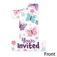 thumbnail image 3 of Big Dot of Happiness 1st Birthday Beautiful Butterfly - Shaped Fill-In Invitations Floral First Birthday Party Invitation Cards with Envelopes - 12 Ct, 3 of 7