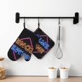thumbnail image 6 of DouZhe Oven Mitts and Pot Holders Sets, Game Zone Neon Signs Prints Non-Slip Heat Resistant Kitchen Oven Silicone Glove, 6 of 7