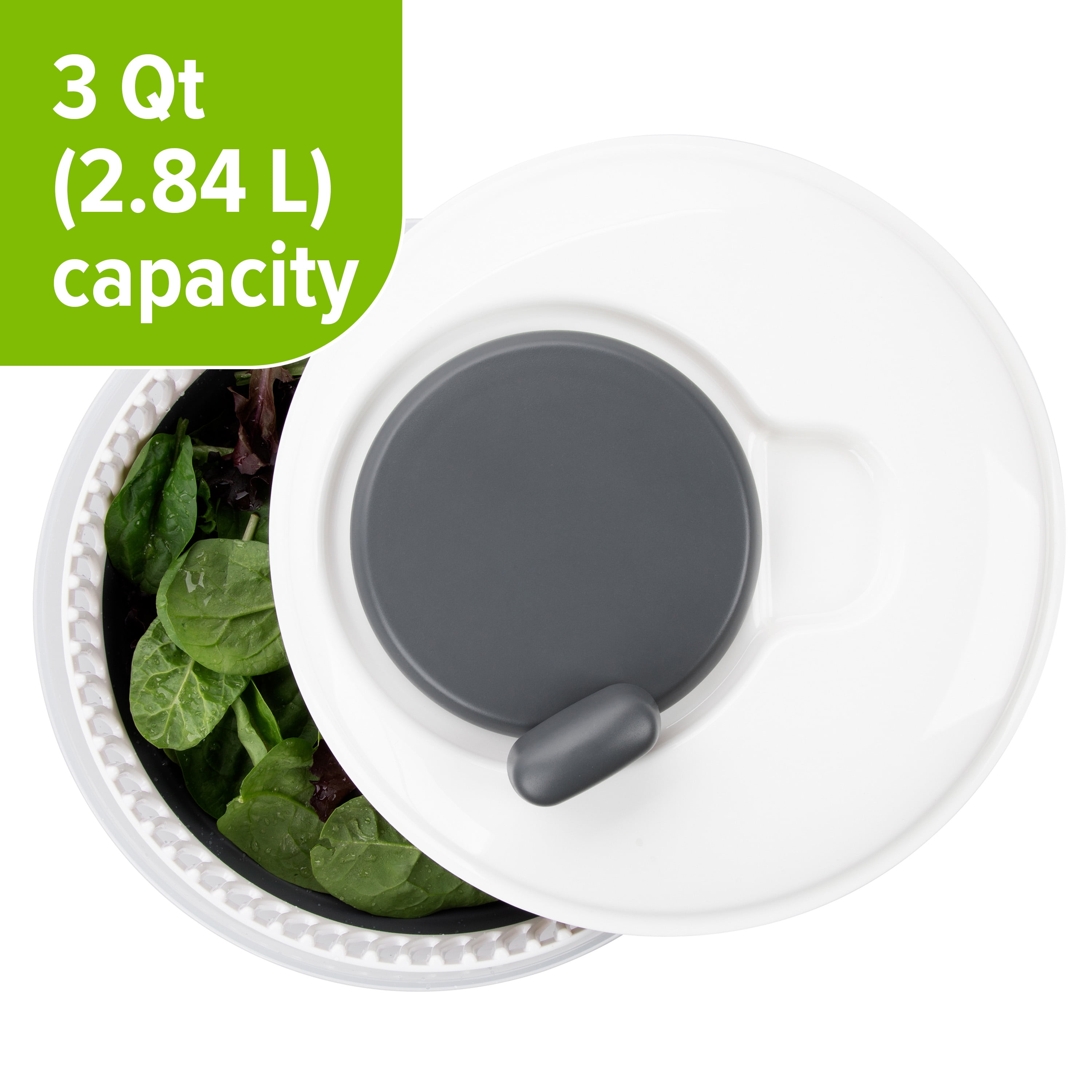 Prep Solutions Space-Saving 3 Quart Collapsible Salad Spinner with Easy Handle