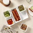 thumbnail image 6 of Denmark Tools for Cooks 6-Piece Ceramic Serving Set Platter Tray with Bowls Dips Appetizers, White, 6 of 8