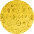 thumbnail image 1 of Ahgly Company Indoor Round Oriental Yellow Traditional Area Rugs, 6' Round, 1 of 4