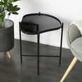 thumbnail image 2 of DecMode 19" x 21" Black Metal Abstract Wavy Accent Table with X-Shaped Base, 1-Piece, 2 of 10