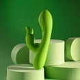 thumbnail image 1 of Evolved Brat Bunny Rechargeable Silicone Rabbit Vibrator, Green, 1 of 10