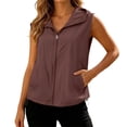 thumbnail image 2 of Lightweight Vest Jackets for Women Summer Sleeveless Zip Up Hooded Outerwear with Pockets Breathable Travel Hiking Vest, 2 of 9
