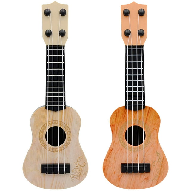 2 Pcs Petite Simulation de Guitare Ukulélé Éducation Précoce Ukulélé Jouet Musical pour Enfants