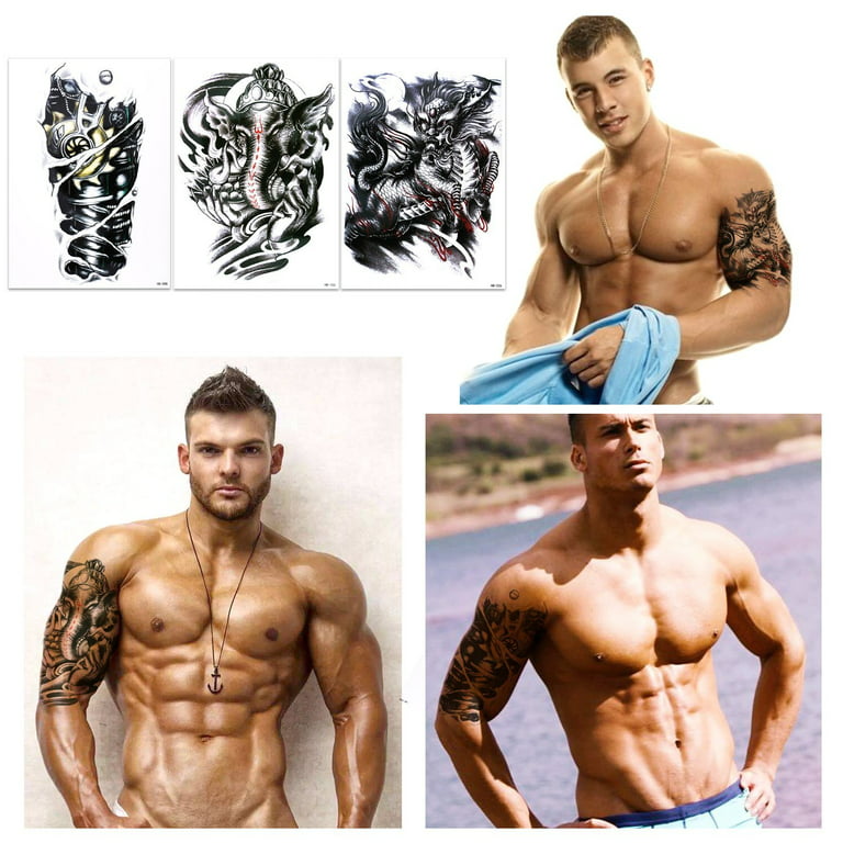 tribal tattoos for men chest and arm