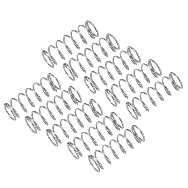 10Pack Compression Spring, 304 Stainless Steel 7mm OD 0.6mm Wire 20mm Length Mechanical Spring for Shop Home Repair Project, Silver Tone