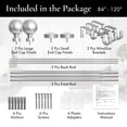 thumbnail image 5 of MERIVILLE 1" Double Curtain Rod Set, Adjustable 84-120 Inches, Ball Finials, Satin Nickel, 5 of 11