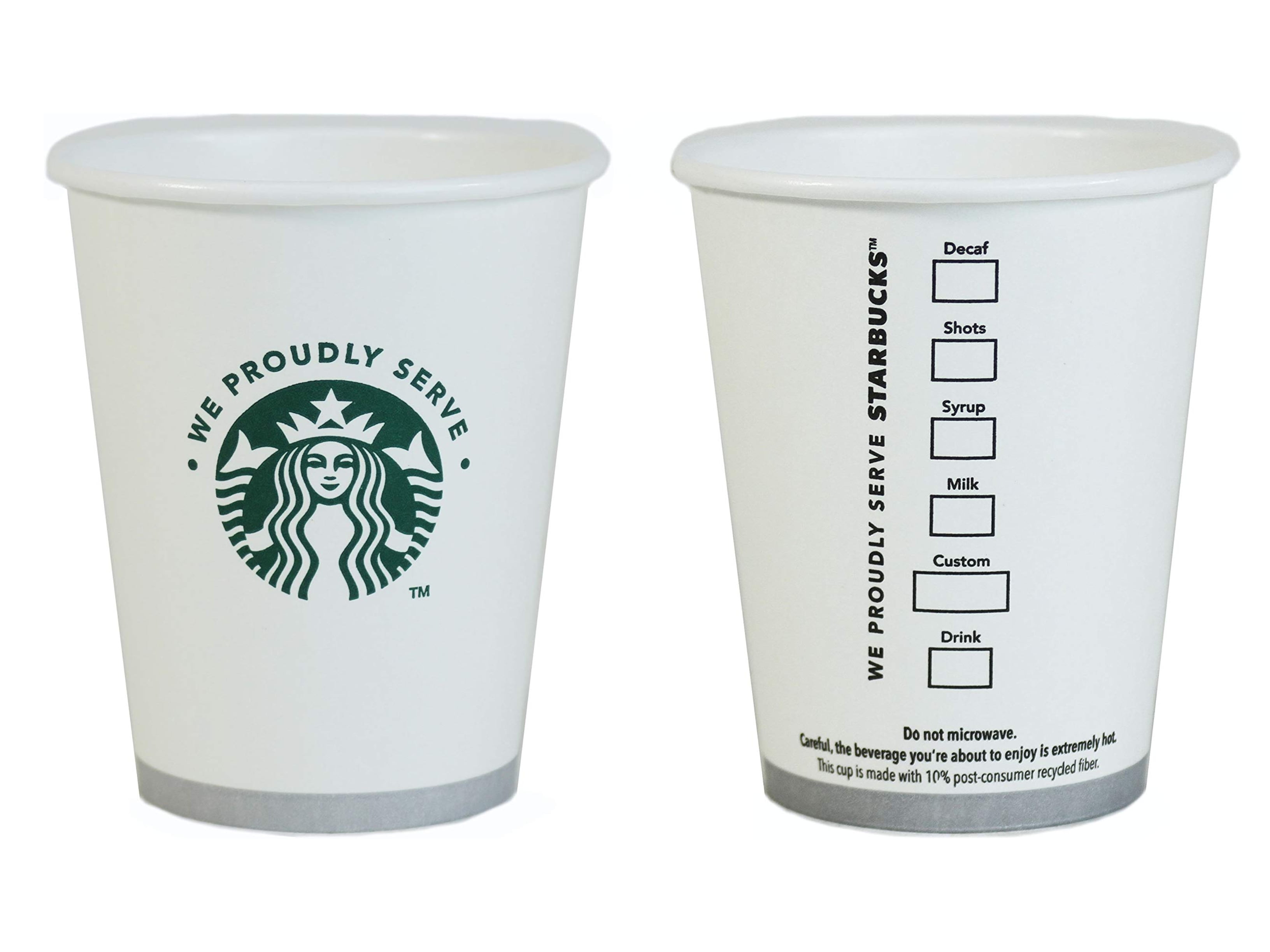 Starbucks White Disposable Hot Paper Cups 16 Ounce Sleeves And Lids Pack of 50 