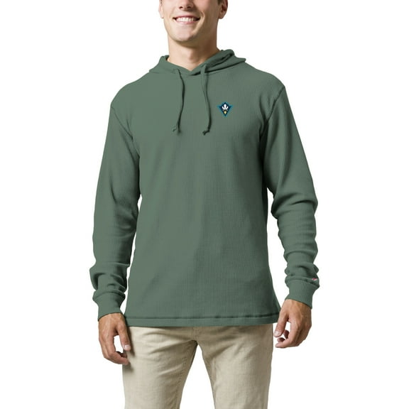 Men's League Collegiate Wear  Green UNC Wilmington Seahawks  Waffle Knit Pullover Hoodie