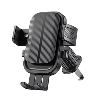 Universal Air Vent Phone Holder - Adjustable Clip Mount For All Smartphones, 360° Rotation, Hook & Loop Fastening, Black