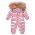 Baby Snowsuit Coat Romper Kids Hooded Toddler Warm Jumpsuit Waterproof for Baby Girls and Boys 6