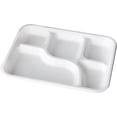 thumbnail image 1 of Generic 100% Composable 5-Compartment Meal Plate Set | Sustainable Sugarcane Bagasse Biodegradable Dinnerware | Eco-Friendly Disposable Plates | Microwave Safe, Sturdy & Stylish, EE5CPMEALT, 1 of 3