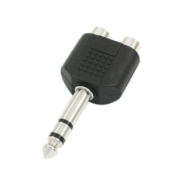 Unique Bargains Audio Aux 6.35mm to 2 RCA Male to Female Stereo Headphone Plug Splitter Adapter