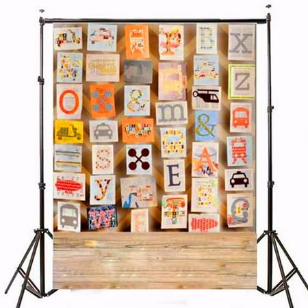 3x5FT Photography Vinyl Backdrop Background Alphabet Picture Wall Floor Newborn Baby Children Photo Video Studio