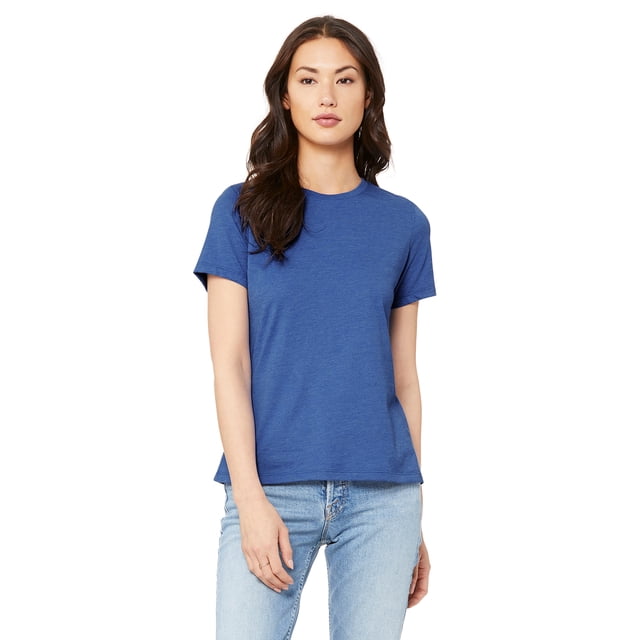 BELLA+CANVAS T-Shirt Décontracté à Manches Courtes en Chiné CVC pour Femmes