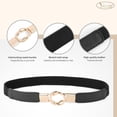 thumbnail image 3 of Women Retro Fashion Elastic Belt Stretchy Skinny Waist Belt for Dress Jeans Pants with Metal Gold Buckle, 3 of 6