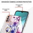 thumbnail image 3 of Allytech for Moto G30 Case with Ring Holder Stand, Slim Shell Floral Series Bumper Anti-Scratch Shockproof Lightweight Phone Case Cover for Motorola Moto G30, Purple Flower, 3 of 4