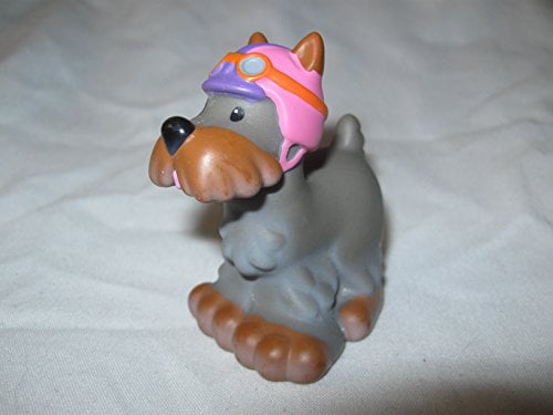 Fisher Price Little People Scooter Gray DOG Helmet Rare 