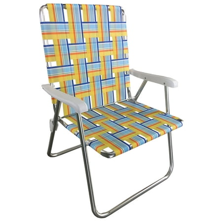 Mainstays Aluminum Folding Web Chair Yellow Walmart Com