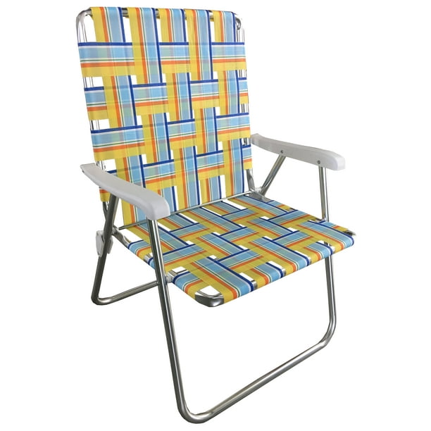 Mainstays Aluminum Folding Web Chair, Yellow - Walmart.com ...