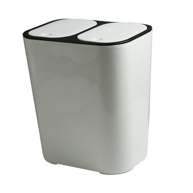 Kitchen Trash Can 12 Liter/3 Gallon Capacity Dry and Wet Separation for Home Black Edge