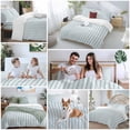 thumbnail image 6 of Blue Striped Duvet Cover Set, Blue White Stripes Farmhouse Soft Duvet Cover California King Bedding Set 4 Pieces, 1 Quiltcover and 2 Pillowcases with Zipper, 1 Bed Sheet for All Seasons, 6 of 9