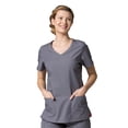 thumbnail image 2 of Maevn Red Panda Women's Curved Mock Wrap Top & Full Elastic Cargo Pant Scrub Set, 2 of 5