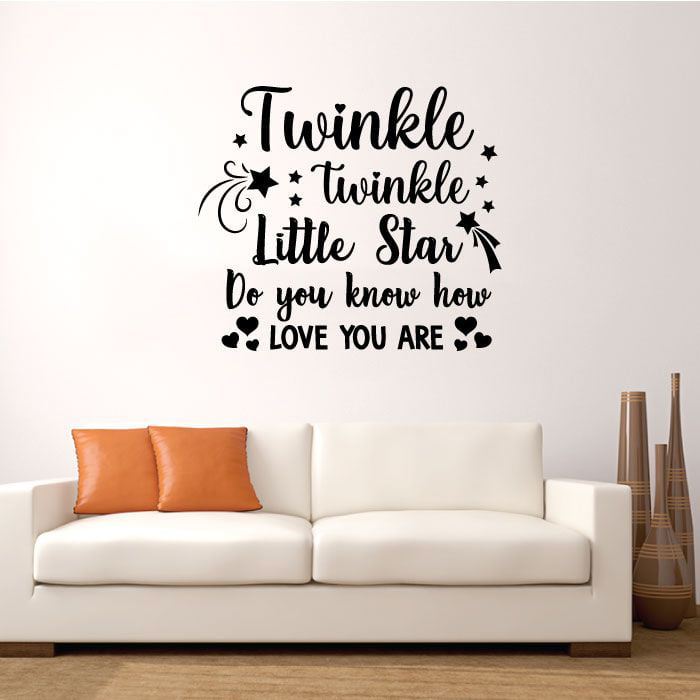 TWINKLE Twinkle  LITTLE STAR wall at sticker Large decor Children girl design 