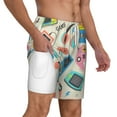thumbnail image 2 of Kdxio Playing Video Games Print Men'S Swim Trunks With Compression Liner 7 Inch Inseam Quick Dry Swim Shorts, 2 of 7