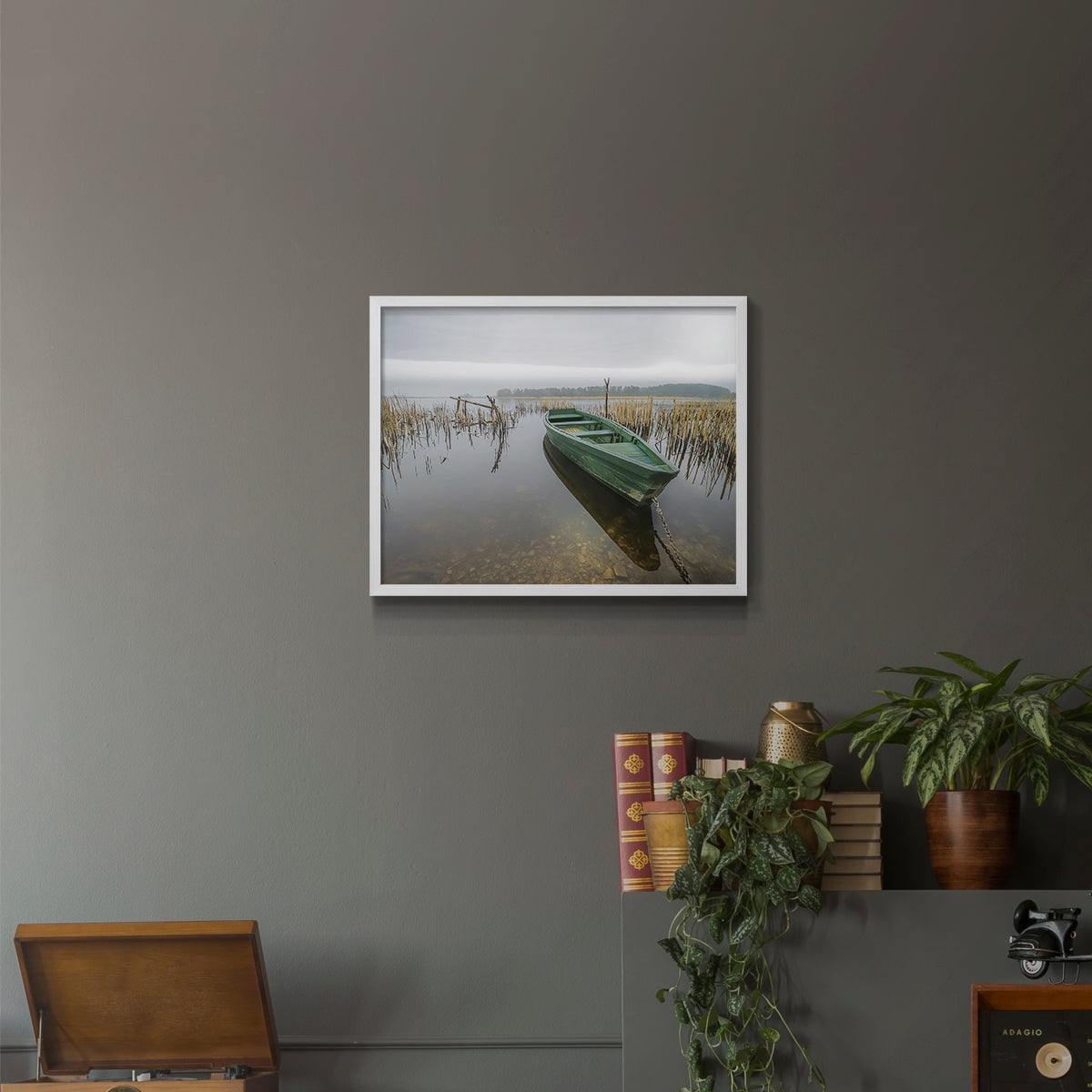 Green One by Mike Calascibetta - Restickable Framed Giclée Print