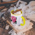thumbnail image 5 of Vintage Pink Camelia Flower, 11oz Two-Tone Yellow Mug, 5 of 7
