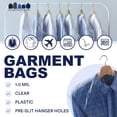 thumbnail image 3 of Plasticplace Clear Plastic Hanging Garment Bags, 1.0 Mil Sloped Shoulder Plastic Suit Bags Protect Full-Length Dresses, Coats, Uniforms, and More Long Apparel, 21" x 4" x 54", 50 Count, 3 of 7
